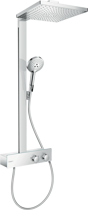 Hansgrohe Raindance E 300 colonne de douche de pluie tablette 35 cm mitigeur thermostatique Chrome Brillant