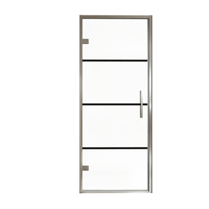 Balmani Senses Design douche draaideur links 90 cm x 210 cm Lined glas, Chroom profielen