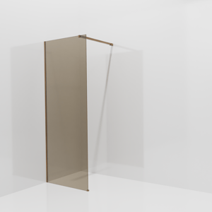 Balmani Modular Walk-In Dusche: 80 x 200 cm, Bronze Glas, Profil Brushed Rosegold