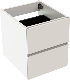 Storke Edge zwevende wastafelonderkast 45 x 52 cm mat wit 2 lades