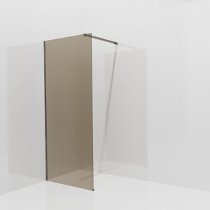Balmani Modular inloopdouche: 90 x 200 cm, Brons glas met coating, Brushed GunMetal profielen