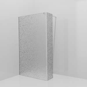 Balmani Modular Walk-In Dusche mit fester Seitenwand: 120 x 200 cm, Cathedral, inklusive Coating, Profil Chrom glänzend