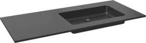 Storke Scuro asymmetrisch rechtse wastafel mat kwarts 120 x 52 cm combinatie kast 35 cm