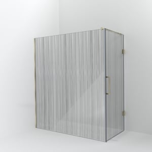 Balmani Modular Walk-In Dusche mit Tür: 180 x 200 cm mit Tür 90 cm, Mikado, Profil Brushed Champagne Gold