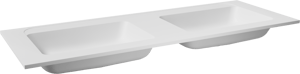 Balmani Tablo Strada dubbele wastafel matte composietmarmer (wit) 150 x 55 cm