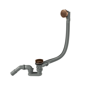 Santeg Unibath Flat Badewannen-Ablauf mit Überlauf, roségold gebürstet, 70 cm