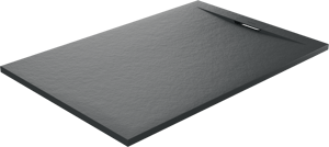 Luca Varess Fusion Duschwanne 120 x 80 cm Marmorkomposit Schwarz Matt