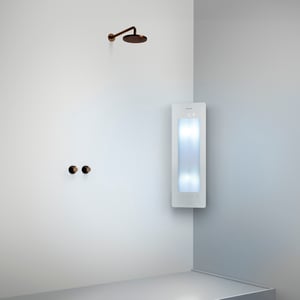 Sunshower Plus S d'angle en saillie en blanc avec lumière infrarouge et UV