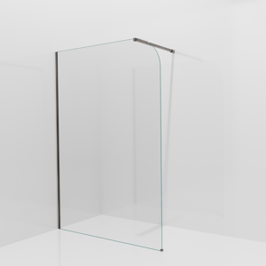 Balmani Modular Walk-In Dusche: 140 x 200 cm, Klarglas abgerundet, inklusive Coating, Profil Brushed GunMetal