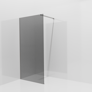 Balmani Modular inloopdouche: 100 x 200 cm, Rookglas, Brushed Inox profielen