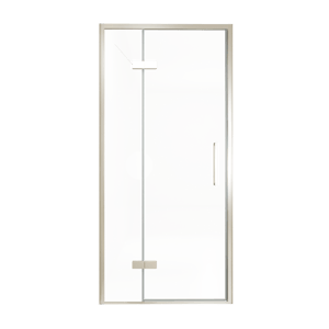 Balmani Senses Design Dusche Drehtür, Links, 100 cm x 210 cm, Klarglas, Profil Brushed CoolMetal