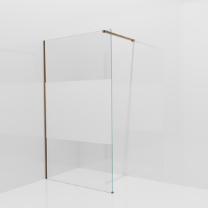 Balmani Modular douche à l'italienne: 120 x 200 cm, Verre transparent avec bande mate, Profil Brushed Rosegold