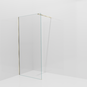 Balmani Modular inloopdouche: 100 x 200 cm, Helder glas met coating, Brushed Champagne Gold profielen