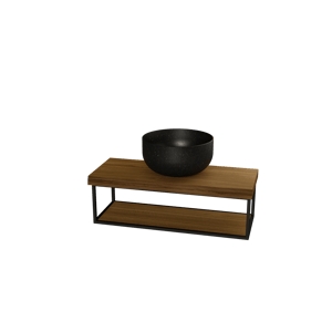 Balmani Life Edge Mini lave-mains suspendu 55 x 22,5 cm avec Bowl en granite aiguisé avec frame noir