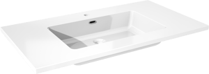 Storke Diva enkele wastafel glanzend composiet marmer 95 x 52 cm