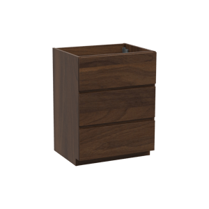 Storke Edge meuble sous-vasque a poser 65 x 52 cm noyer 3 tiroirs