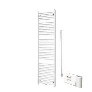 Vipera Kanza sèche-serviettes Simple 50 x 180 cm chauffage électrique blanc mat raccordement latéral et central possible 750W, résistance incluse