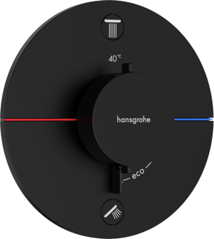 Hansgrohe Showerselect Comfort S inbouw thermostaat 2 uitgangen mat zwart