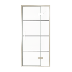Balmani Senses Design Dusche Drehtür, Rechts, 100 cm x 210 cm, Lined, Profil Brushed CoolMetal