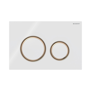 Sigma50 plaque de déclenchement ronde, blanc brillant/Brushed Red Gold pour Sigma UP320 ou UP720 bâti-support