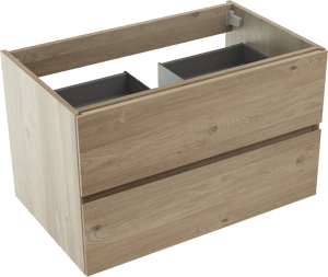 Storke Edge meuble sous-vasque suspendu 85 x 52 cm chêne brut 2 tiroirs