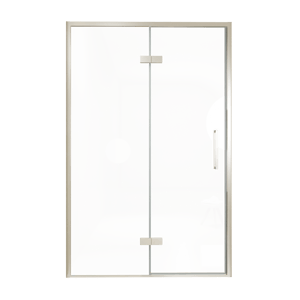 Balmani Senses Design Dusche Drehtür, Links, 140 cm x 210 cm, Klarglas, Profil Brushed CoolMetal