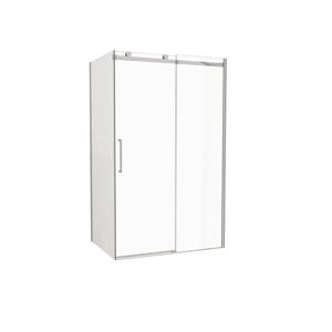 Luca Varess Boltano douchecabine met schuifdeur en vaste zijwand, 120 x 90 cm, helder glas, chroom profielen