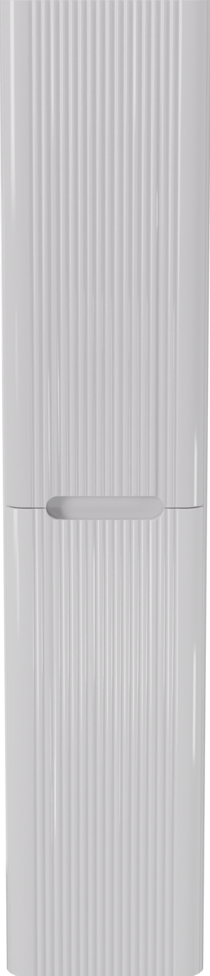 Linie Curvo hängender Hochschrank Weiβ glänzend 35 x 30 x 170 cm, Vert. Sym. Rippe