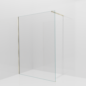 Balmani Modular inloopdouche: 150 x 200 cm, Helder glas met coating, Brushed Champagne Gold profielen
