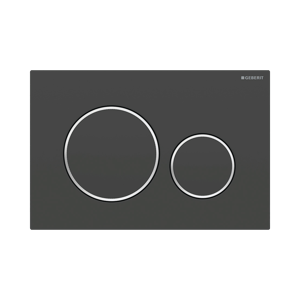 Sigma20 Betätigungsplatte, rund, schwarz matt/chom glänzend für Sigma UP320 und UP720 Einbauspülkasten