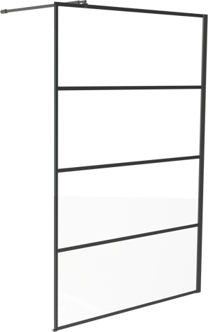 Linie Walk-In douche à l'italienne 140 x 200 cm verre stripes profil noir mat