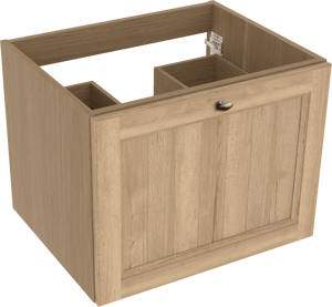 Balmani Lemon hängender Waschbeckenunterschrank: 67,5 x 55 cm, Eiche verwittert, 2 Schubladen