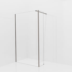 Balmani Modular inloopdouche met vaste zijwand: 120 x 200 cm, Helder glas, Brushed GunMetal profielen