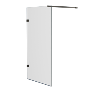 Luca Varess Solid pare-baignoire 95 cm verre transparent profil Gunmetal brossé