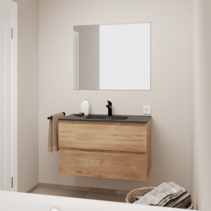 Linie Lado badkamermeubel met Baro wastafel en badkamerspiegel