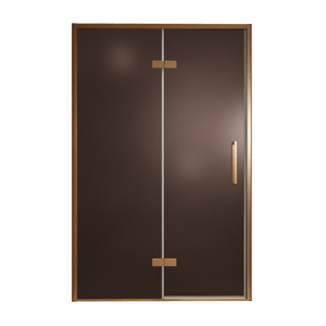 Balmani Senses Design Dusche Drehtür, Links, 140 cm x 210 cm, Bronze, Profil Brushed Rosegold
