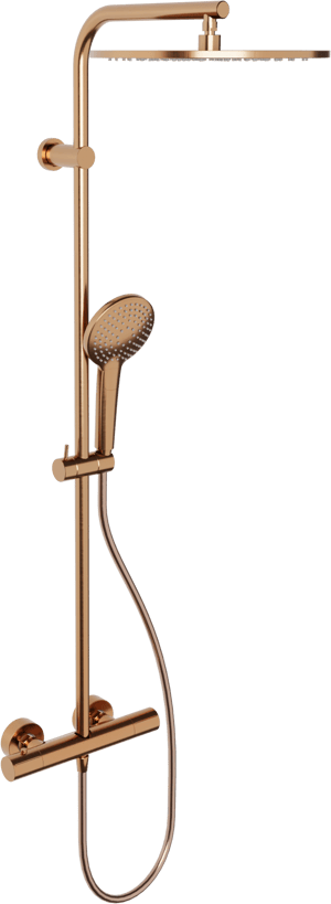 Blaufoss Round 300 Duschsystem: Brushed Rosegold