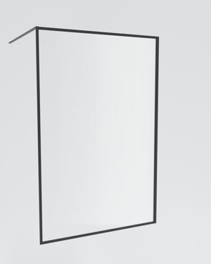 Balmani Framed inloopdouche 140 x 210 cm relïef glas met coating, zwart profiel