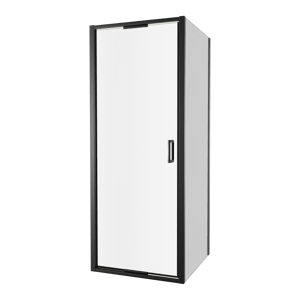 Luca Varess Vidor In paroi de douche avec porte pivotante et paroi latérale fixe 80 x 80 cm verre transparent profil noir mat