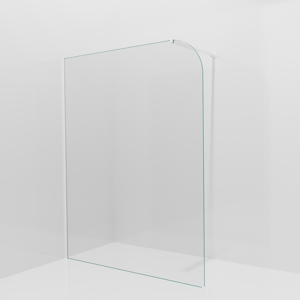 Balmani Modular Walk-In Dusche: 160 x 200 cm, Klarglas abgerundet, Profil Weiß matt