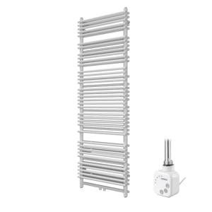 Vipera Alegria sèche-serviettes Doublé 60 x 180 cm chauffage électrique blanc mat raccordement latéral et central possible 1500W, résistance incluse