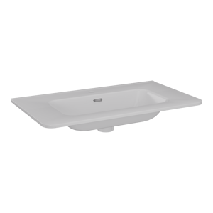 Linie Baro Curvo plan simple porcelaine Blanc Brillant 80 x 46 cm