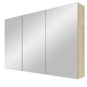 Linie Montro Spiegelschrank Bad: 120 x 75 cm, Eiche Natur