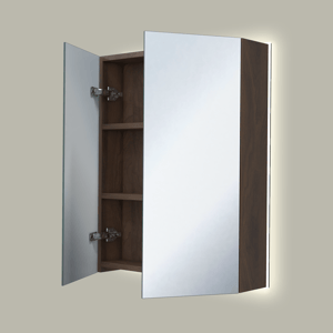 Storke Reflecta armoire de toilette lumineuse 60 x 75 cm noyer