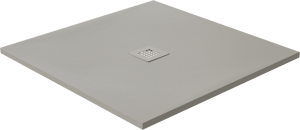 Luca Varess Classy receveur de douche 90 x 90 cm marbre composite gris clair mat structure rock