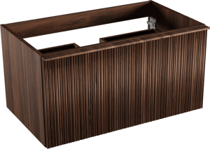 Balmani Forma meuble sous-vasque suspendu nervure asymétrique 90 x 55 cm noyer Américain 2 tiroirs