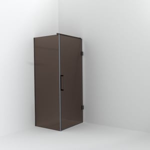 Balmani Modular inloopdouche met deur: 80 x 200 cm met deur 90 cm, Brons glas, Brushed GunMetal profielen