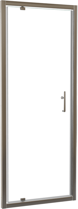 Linie Cadiz porte pivotante 80 cm x 190 cm verre transparent profil chrome brossé