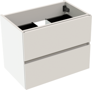 Storke Edge hängender Waschbeckenunterschrank: 60 x 40 cm, Weiß matt, 2 Schubladen