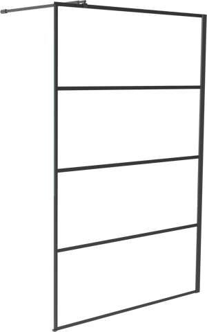 Linie Walk-In douche à l'italienne 120 x 200 cm verre stripes profil noir mat